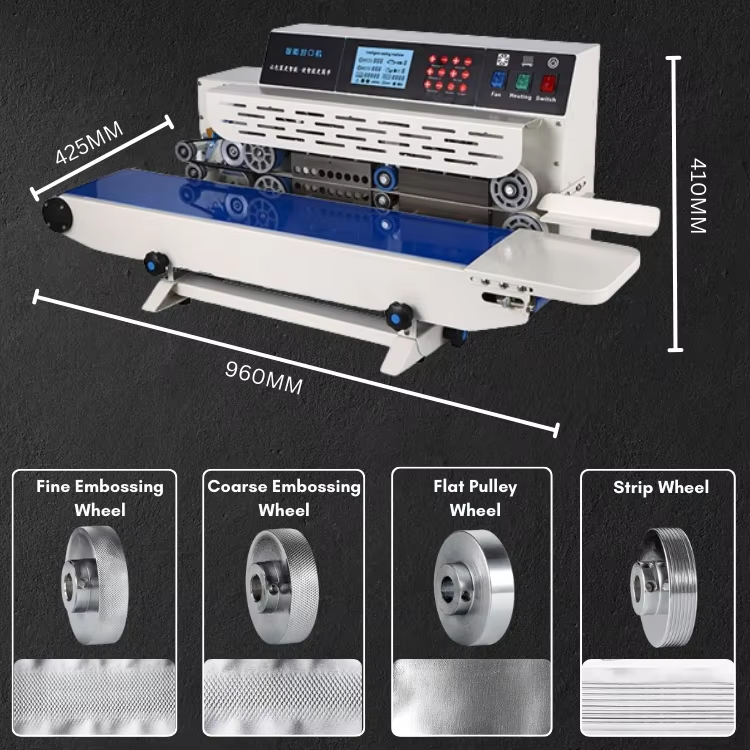 JY-280T Electric Steel Mini Desktop Sealer Printer Included Foil Can Packaging Machine Food Beverage Textiles Paper Bags Film Pouch - Image 3